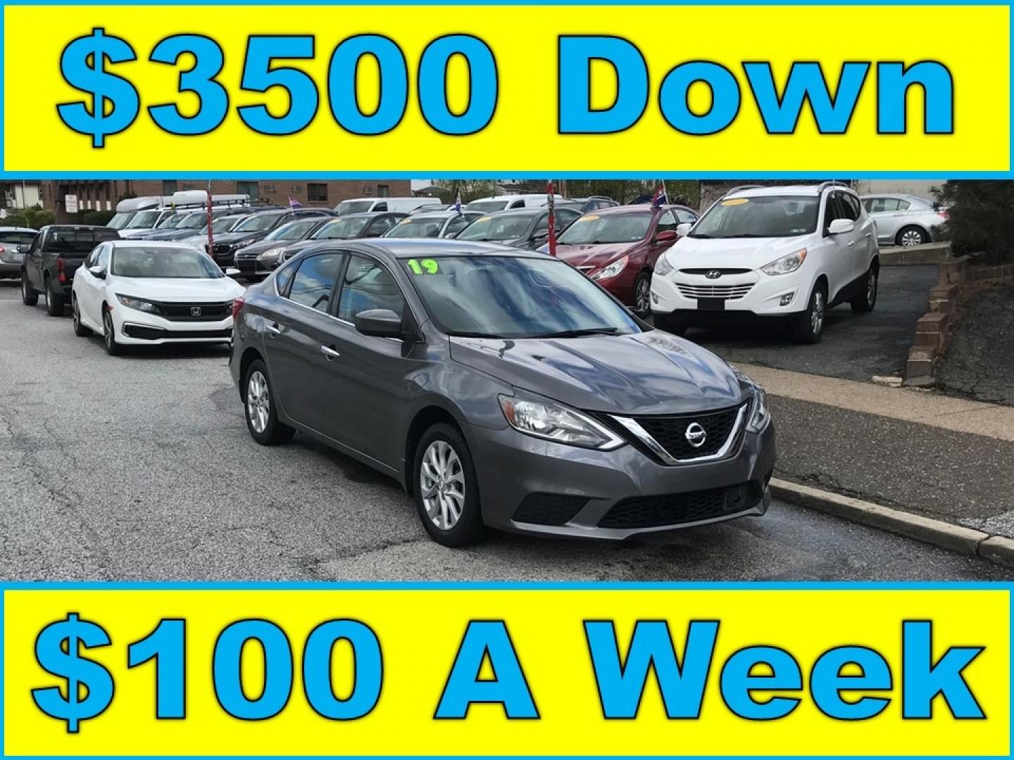 2019 Gray /Gray Nissan Sentra S (3N1AB7AP5KY) with an 1.8 V4 engine, Automatic transmission, located at 577 Chester Pike, Prospect Park, PA, 19076, (610) 237-1015, 39.886154, -75.302338 - Photo#0